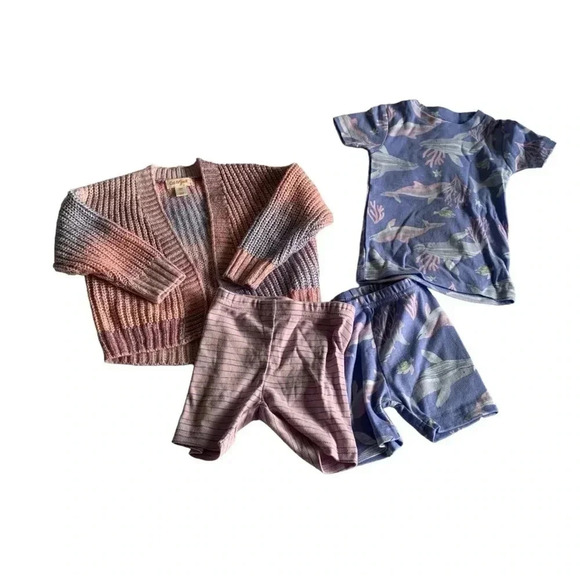 4 Piece 18 Month Bundle- Cotton Candy Whales - Picture 8 of 11